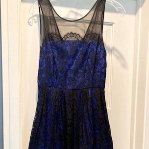 Black & Blue Lace Dress Anthropologie